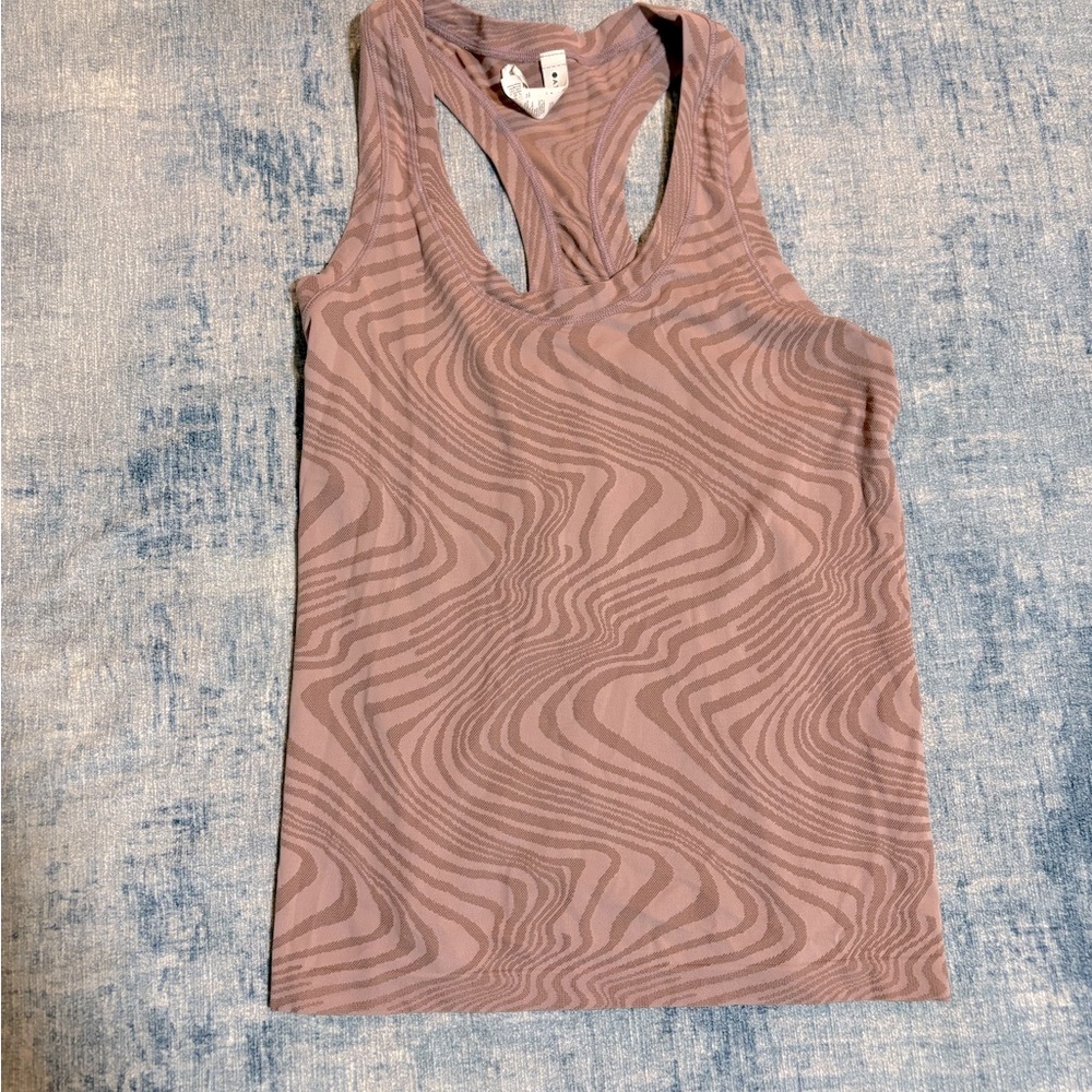 Athleta Pink Sleeveless Fitted Tank Top with Cut Out Design